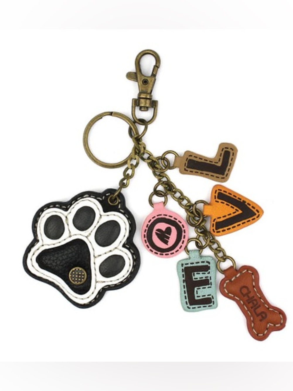 Chala Keychain with Charms Brown & Black NWT
